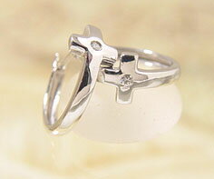 楽天umu（アム）BlackFriday800円クーポン スナップピアス ダイヤモンド クロスモチーフ ゴールド K18 プラチナ900選択可 クリスマス Xmas