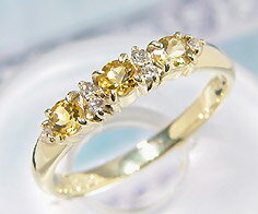リングイエローベリルダイヤモンドゴ...