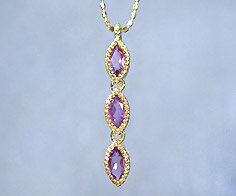 ペンダント マーキス アメシスト ゴールド K18 プラチナ900・K10選択可 カットボールチェーン クリスマス Xmas