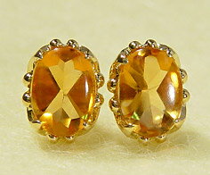 スタッドピアス シトリン 「fresco」 ゴールド K18 プラチナ900・K10選択可 クリスマス Xmas