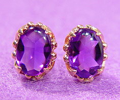 スタッドピアス アメジスト 「fresco」 ゴールド K18 プラチナ900・K10選択可 クリスマス Xmas