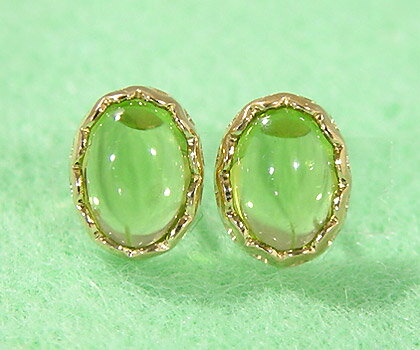 スタッドピアス ペリドット 「doma」 ゴールド K18 プラチナ900・K10選択可 クリスマス Xmas