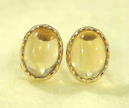 スタッドピアス シトリン 「doma」 ゴールド K18 プラチナ900・K10選択可 クリスマス Xmas