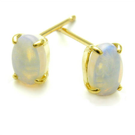 スタッドピアス ライトオパール 「leale」 ゴールド K18 プラチナ900・K10選択可 クリスマス Xmas