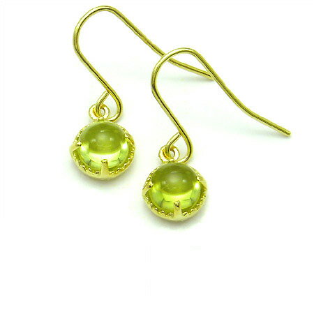 フックピアス カボションストーン 「amaretto」 ゴールド K18 プラチナ900・K10選択可 クリスマス Xmas