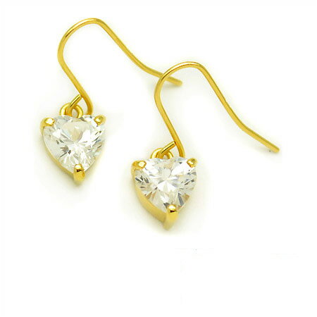 スタッドピアス キュービックジルコニア ハート 「bambina」 ゴールド K18 プラチナ900・K10選択可 クリスマス Xmas