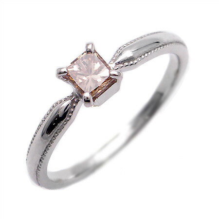 週末限定500円クーポン K18 プリンセスカットブラウンダイヤモンド 0.33ct リング 「nastro」 プラチナ900・K10選択可 指輪 ゴールド 1...