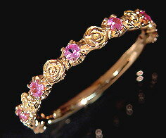 お買い物マラソン500円クーポン K18 ピンクサファイア バラモチーフ リング 「rosa」 プラチナ900・K10選択可