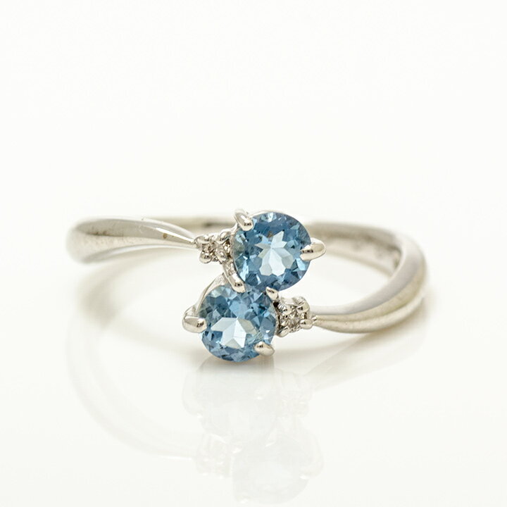 ポイント3倍 リング サンタマリアアクアマリン キュービックジルコニア シルバー925
