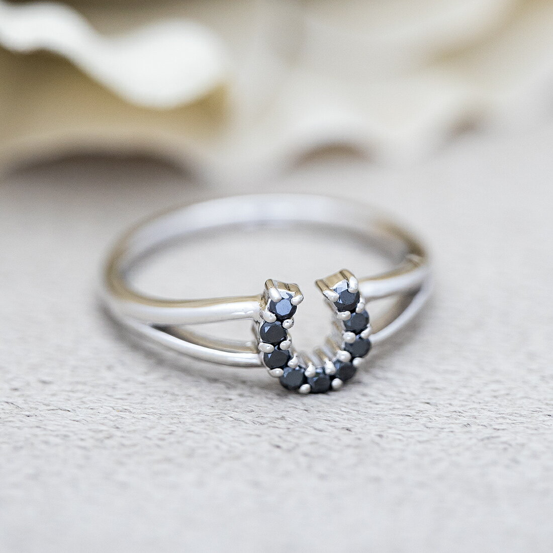 リング ブラックダイヤモンド シルバー925