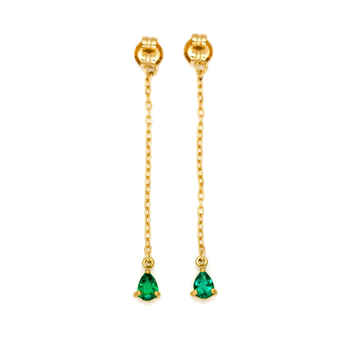 スイングキャッチ エメラルド ペアシェイプ 「sgrondare」 ゴールド K18 プラチナ900・K10選択可 クリスマス Xmas