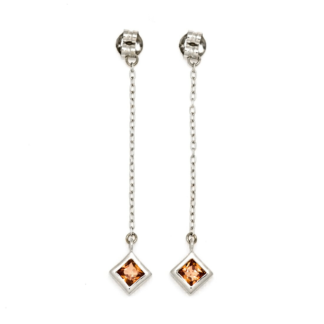 スイングキャッチ オレンジサファイア 「squadrare」 ゴールド K18 プラチナ900・K10選択可 クリスマス Xmas