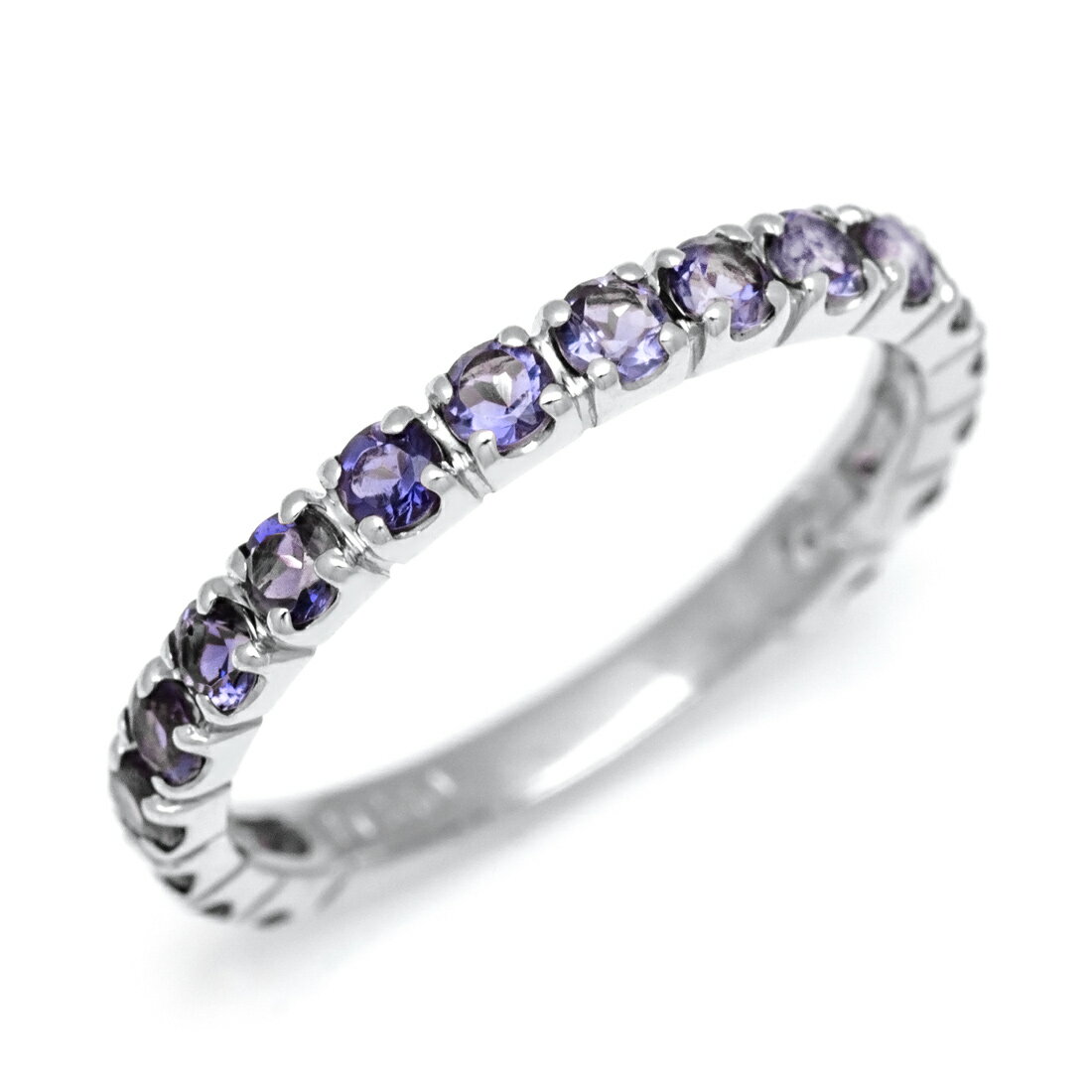 【72時間限定】エタニティーリング アイオライト グラデーション ゴールド K18 プラチナ900・K10選択可 クリスマス Xmas