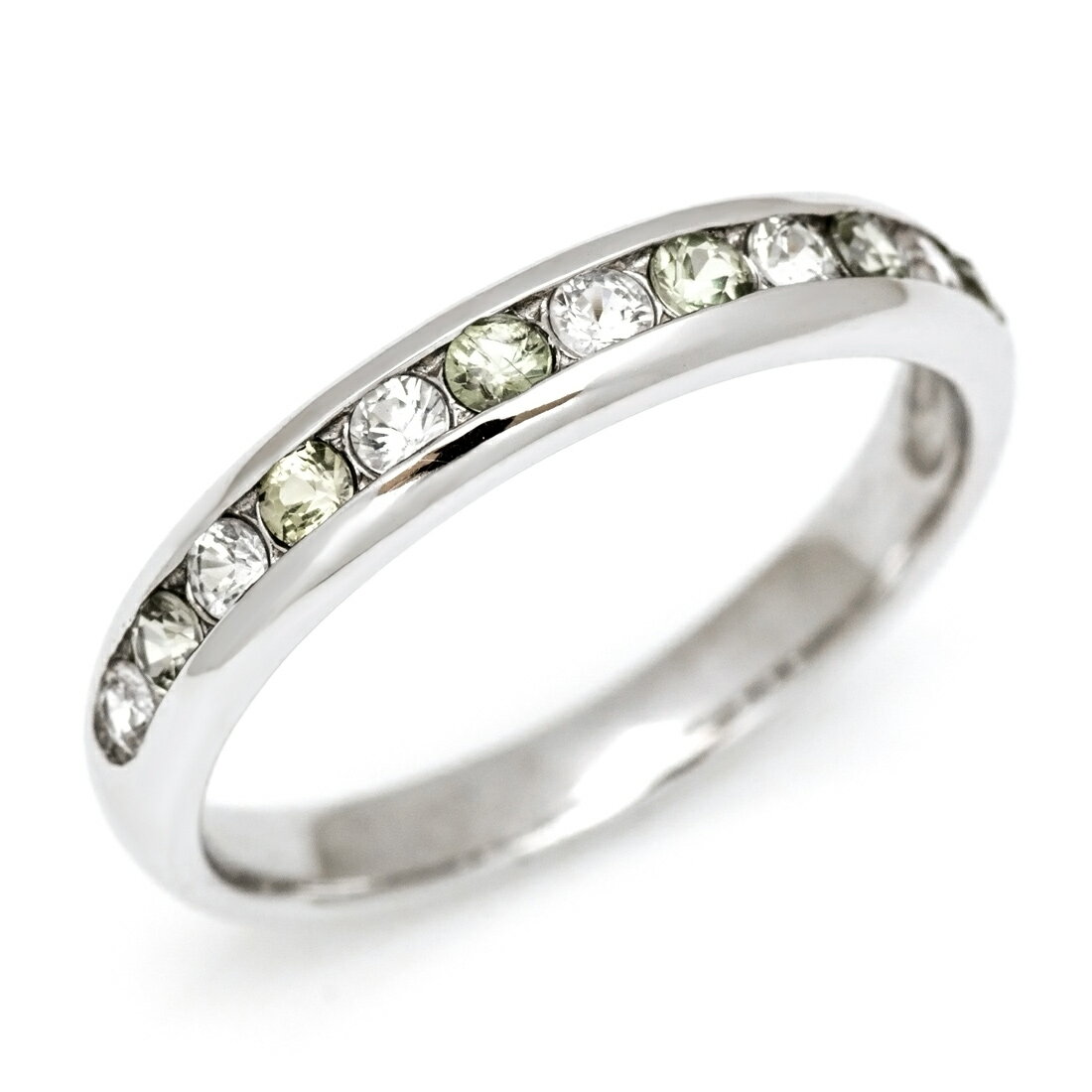 週末限定500円クーポン エタニティーリング ホワイトサファイア グリーンサファイア ゴールド K10 プラチナ900・K18選択可 クリスマス Xmas