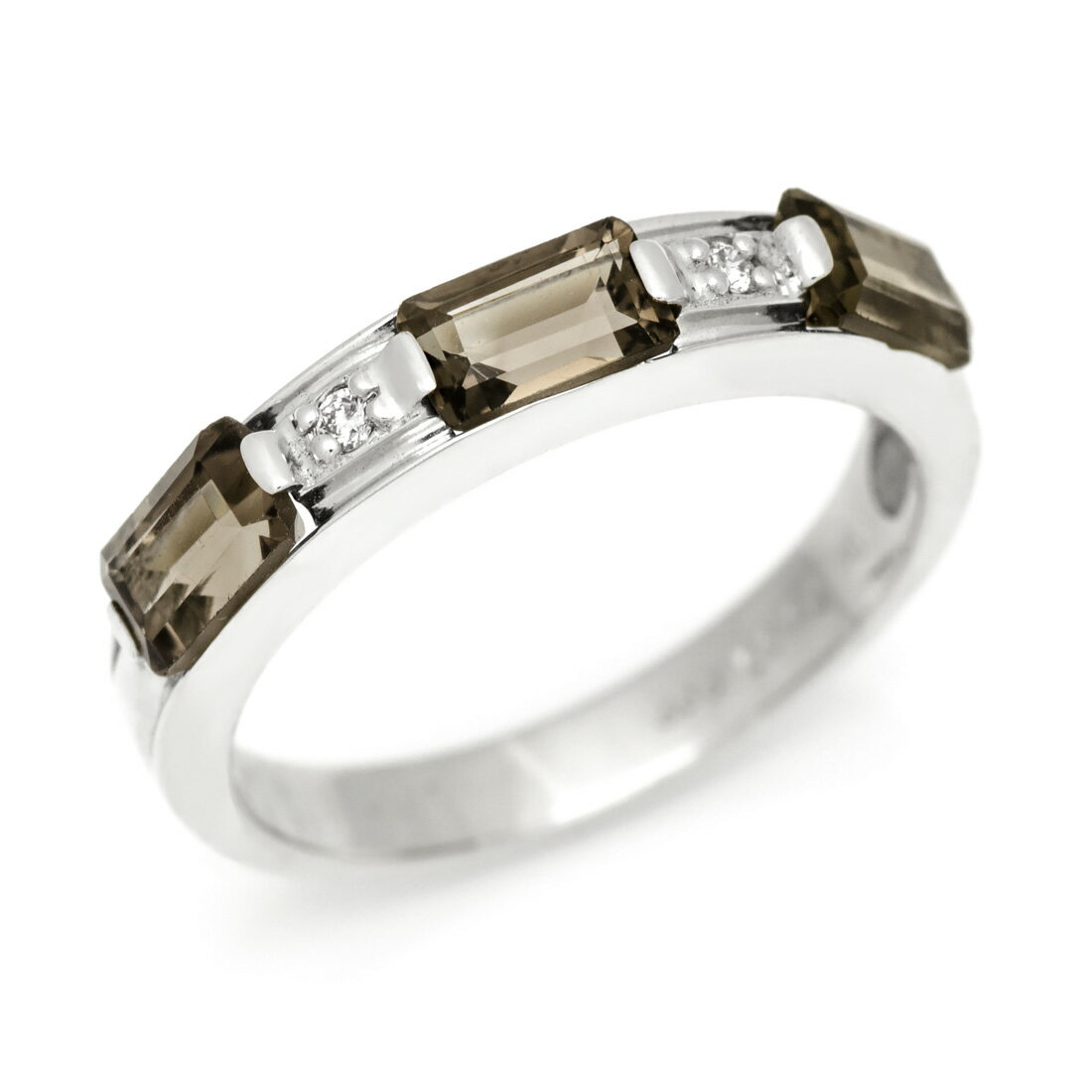 リング スモーキークォーツ ダイヤモンド 「lucente」 ゴールド K10 プラチナ900・K18選択可 クリスマス Xmas