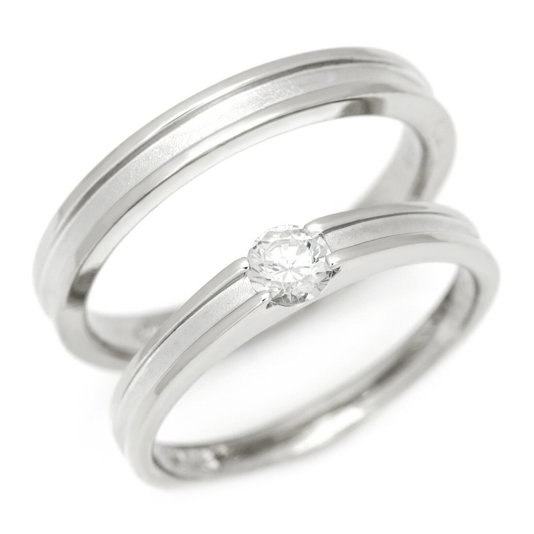 BlackFriday800円クーポン マリッジリング ダイヤモンド 0.25ct 「Brilliance」 プラチナ900 K18・K10選択可(レディース:...