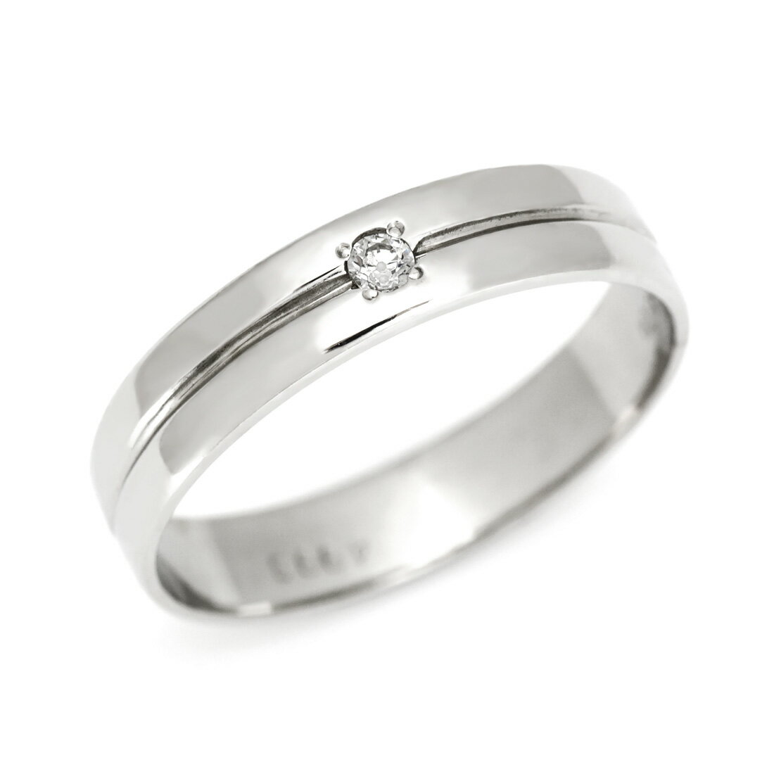 BlackFriday800円クーポン マリッジリング キュービックジルコニア「Flat」 シルバー925 (レディース:1〜20号) クリスマス Xmas