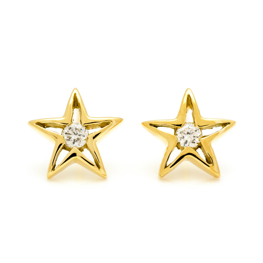 スタッドピアス ダイヤモンド スターモチーフ ゴールド K18 プラチナ900・K10選択可 クリスマス Xmas