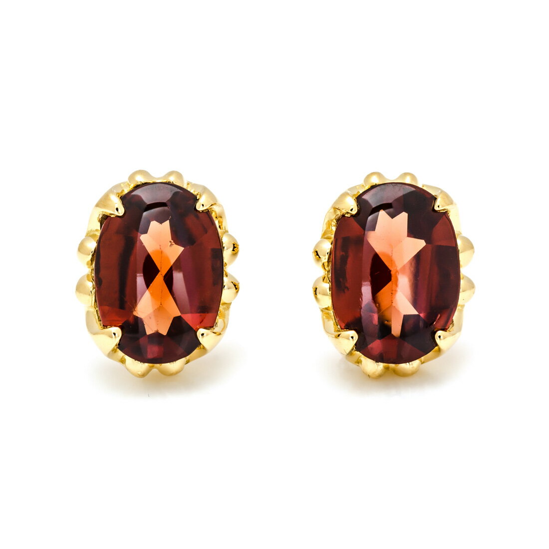 スタッドピアス ガーネット 「fresco」 ゴールド K18 プラチナ900・K10選択可 クリスマス Xmas