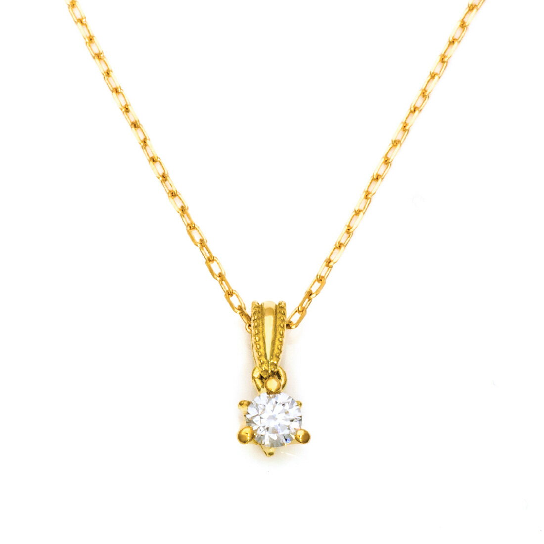 ペンダント ダイヤモンド 0.1ct 「Decora」 ゴールド K18 プラチナ900・K10選択可 アズキチェーン