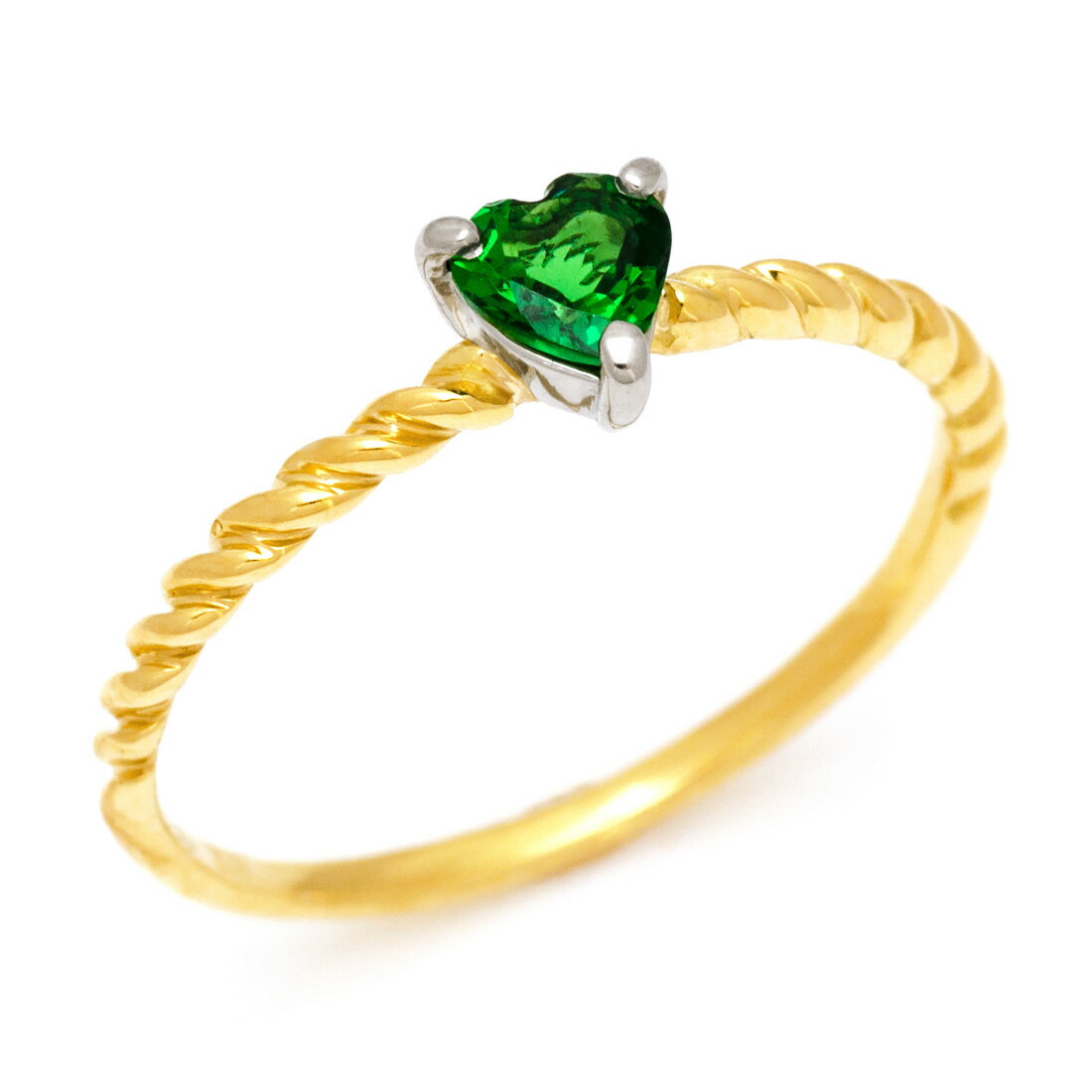 BlackFriday800円クーポン リング グリーンガーネット ハート 「regaletto」 プラチナ900 ゴールド K18 コンビネーション クリスマス Xmas