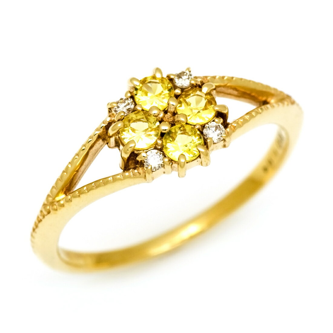 リング イエローサファイア ダイヤモンド 「bouquet」 ゴールド K10