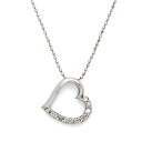 SV925 キュービックジルコニア ハート ペンダントネックレス シルバー925 SILVER スターリングシルバー カットボールチェーン メッセージ ギフト ...