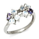 週末限定500円クーポン SV925 ブルームーンストーン タンザナイト フラワー リング 指輪 シルバー925 SILVER スターリングシルバー ブルーゾイ...