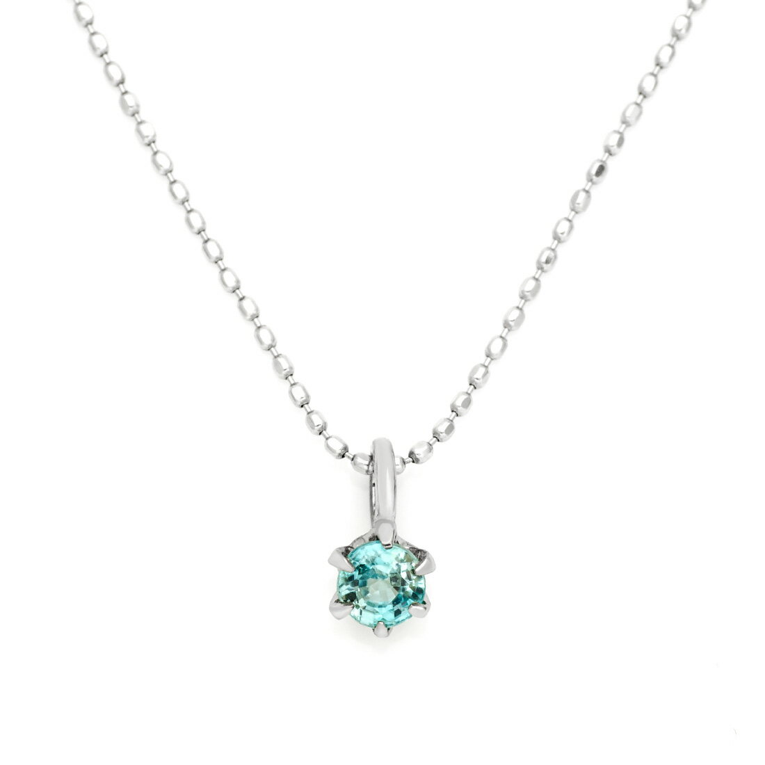 SV925 ブルージルコン ペンダント ネックレス シルバー925 SILVER スターリングシルバー カットボールチェーン メッセージ ギフト 贈り物 クリス...