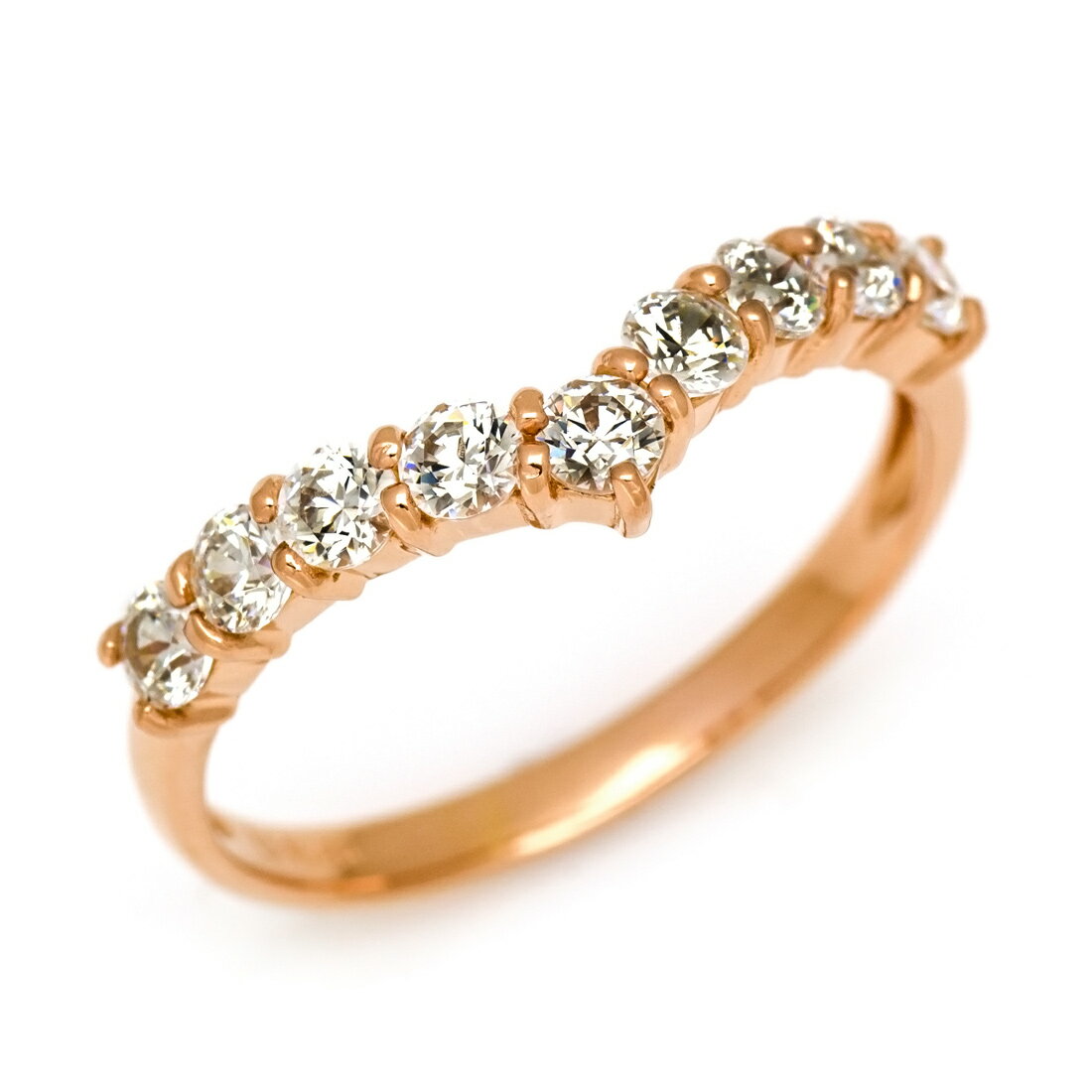 週末限定500円クーポン SV925 キュービックジルコニア ヴイタイプ リング指輪 シルバー SILVER 刻印 文字入れ メッセージ ギフト 贈り物 ピンキ...