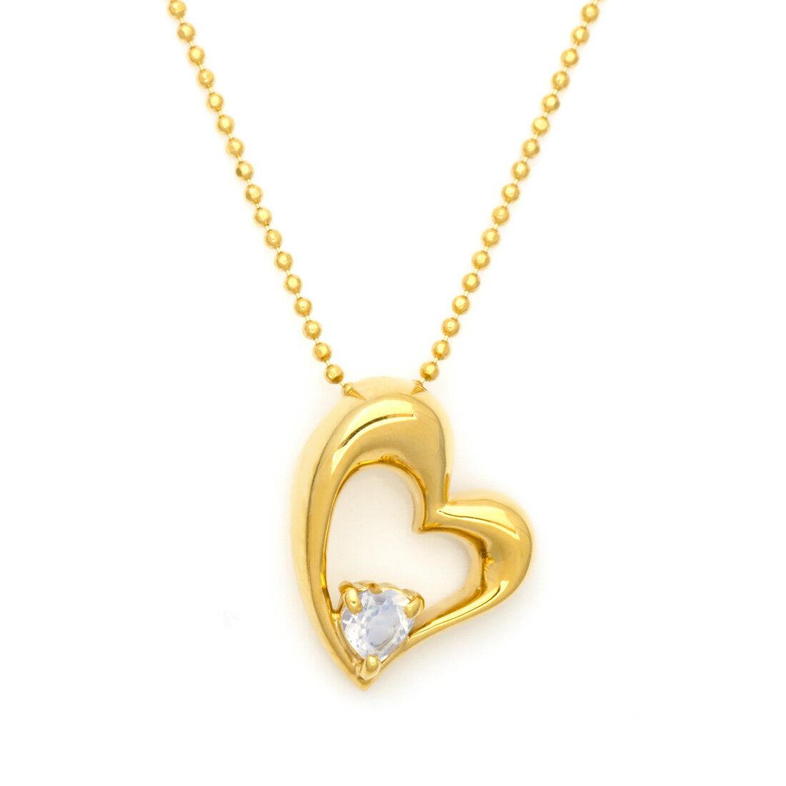 SV925 ブルームーンストーン ハート ペンダントネックレス シルバー925 SILVER スターリングシルバー 誕生日 6月誕生石 カットボールチェーン メ...