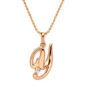 SV925 キュービックジルコニア イニシャル ペンダント 「Y」ネックレス シルバー SILVER アルファベット カットボールチェーン メッセージ ギフト ...