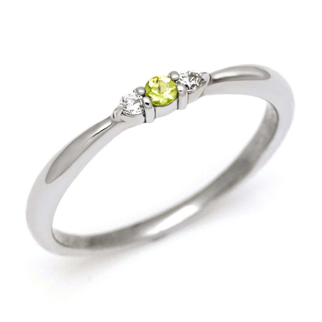 週末限定500円クーポン SV925 ペリドット キュービックジルコニア リング指輪 シルバー925 SILVER スターリングシルバー 誕生日 8月誕生石 刻...