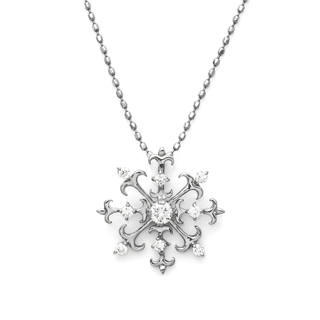 楽天umu（アム）K18 ダイヤモンド 0.15ct ペンダント トップ ネックレス ゴールド ダイアモンド 雪の結晶 スノー 18K 18金 誕生日 4月誕生石 メッセージ ギフト 贈り物