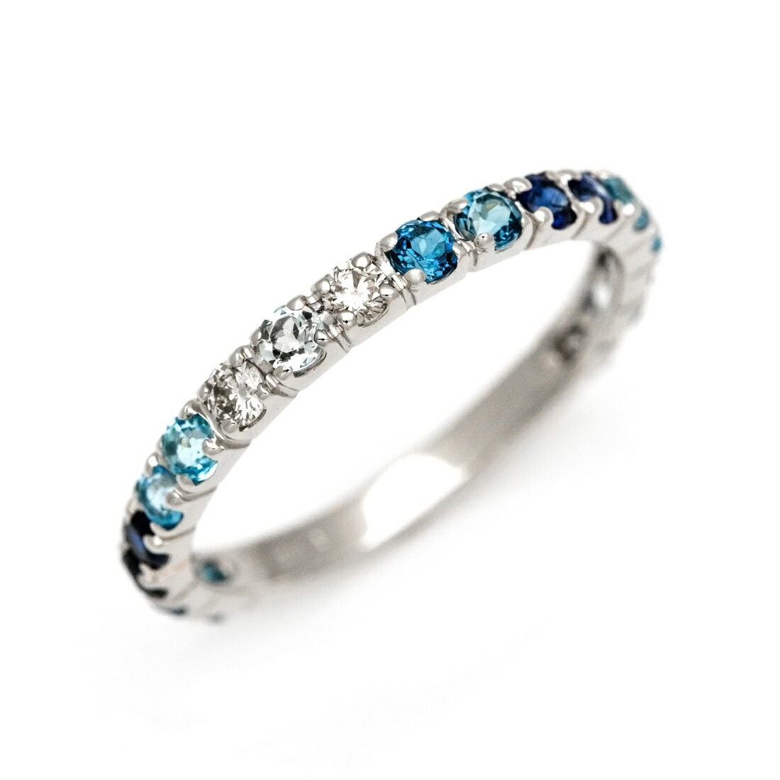 週末限定500円クーポン 【72時間限定】エタニティーリング オーシャンカラー ゴールド K18 プラチナ900・K10選択可 クリスマス Xmas