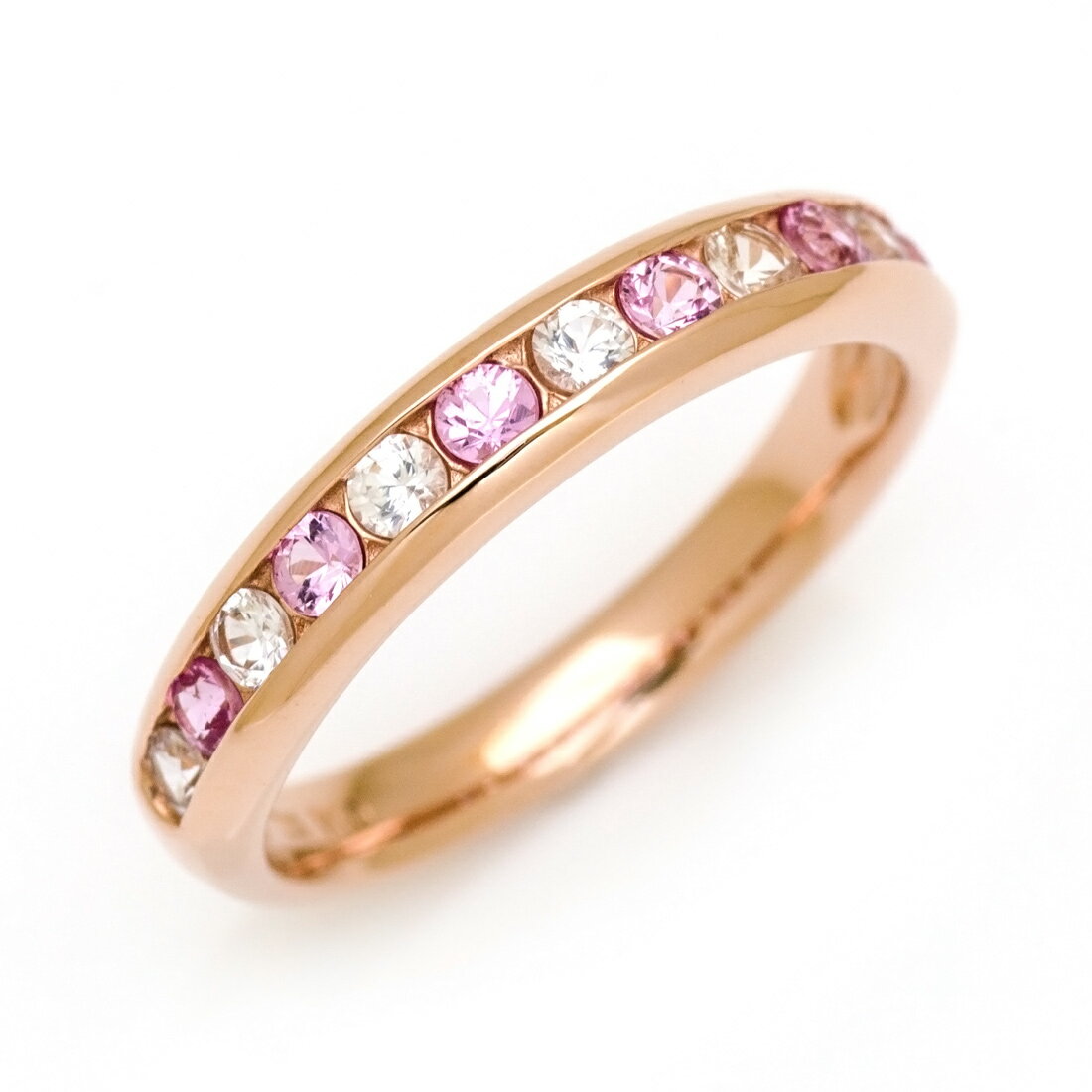 週末限定500円クーポン リング ピンクサファイア ホワイトサファイア ゴールド K10 プラチナ900・K18選択可 クリスマス Xmas