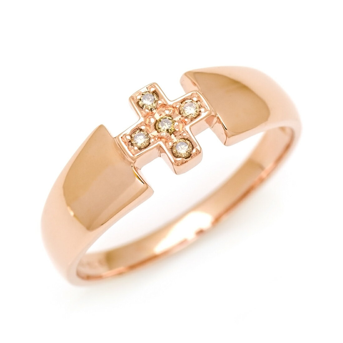 リング ブラウンダイヤモンド クロスモチーフ ゴールド K10 プラチナ900・K18選択可 クリスマス Xmas