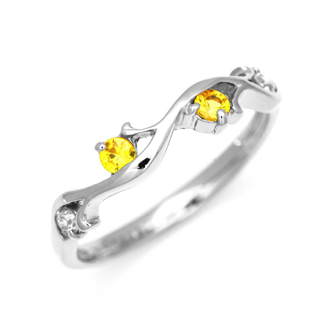 リング イエローサファイア ダイヤモンド ゴールド K10 クリスマス Xmas