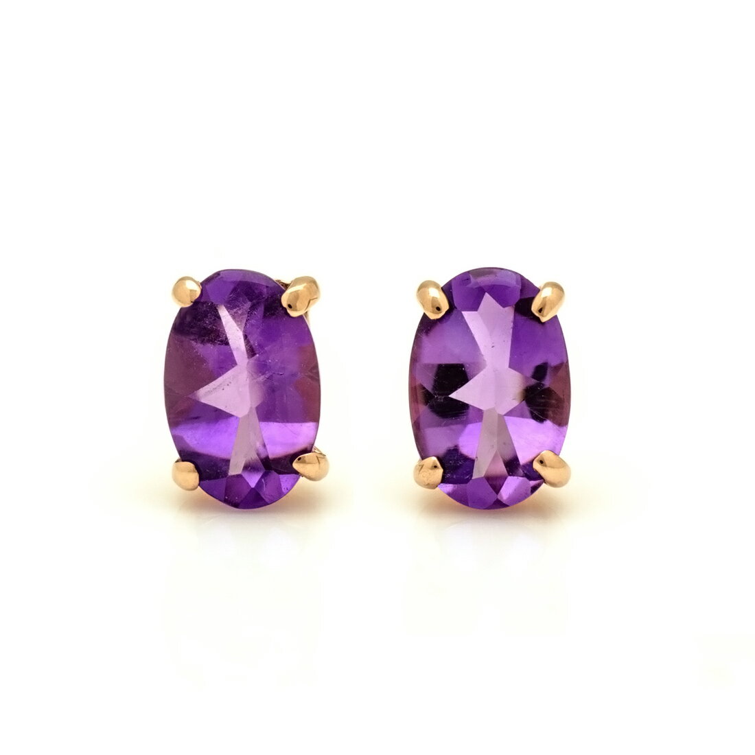 スタッドピアス アメシスト 「leale」 ゴールド K18 プラチナ900・K10選択可 クリスマス Xmas