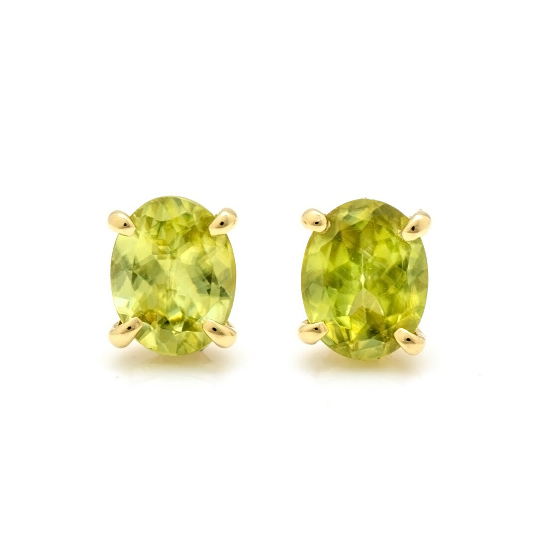 スタッドピアス スフェーン 「leale」 ゴールド K18 プラチナ900・K10選択可 クリスマス Xmas