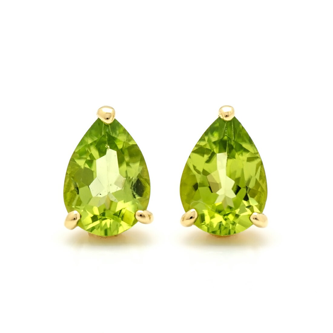 スタッドピアス ペリドット 「adulto」ゴールド K18 プラチナ900・K10選択可 クリスマス Xmas