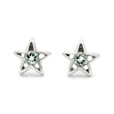 スタッドピアス アクアマリン スターモチーフ ゴールド K18 プラチナ900・K10選択可