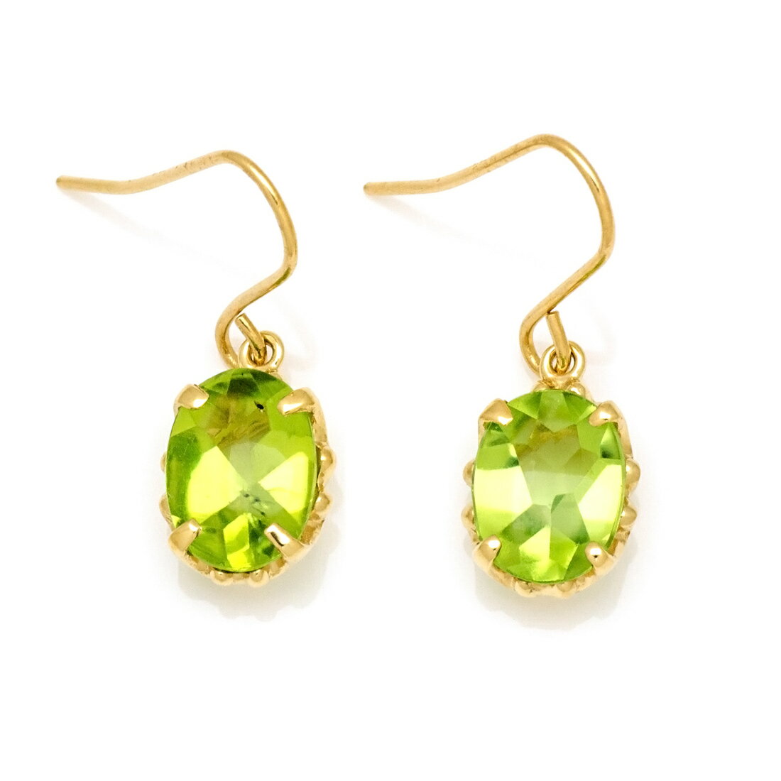 フックピアス ペリドット 「fresco」 ゴールド K18 プラチナ900・K10選択可 クリスマス Xmas