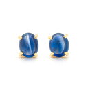 スタッドピアス ブルーサファイア カボション 「leale」 ゴールド K18 プラチナ900・K10選択可 クリスマス Xmas