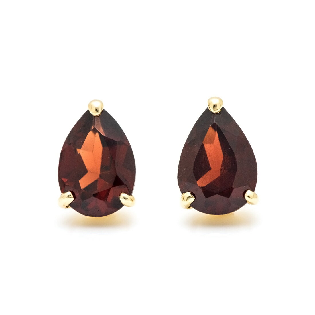 お買い物マラソン500円クーポン スタッドピアス ガーネット 「adulto」 ゴールド K10 プラチナ900・K18選択可