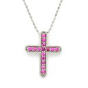 週末限定500円クーポン配布中 ペンダントトップ ピンクサファイア クロスモチーフ 「croce」 ゴールド K18
