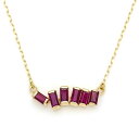 ネックレス ルビー バゲット 「melegrane」 ゴールド K10 アズキチェーン プラチナ900・K18選択可 クリスマス Xmas