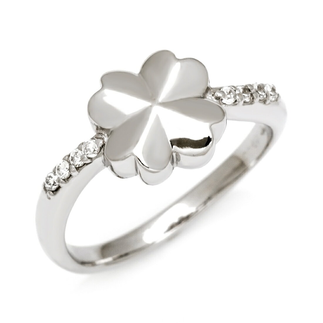 リング ダイヤモンド クローバーモチーフ ゴールド K10 プラチナ900・K18選択可 クリスマス Xmas