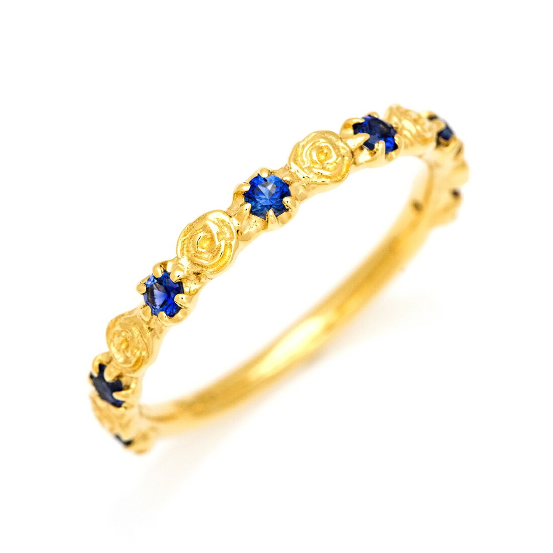 週末限定500円クーポン K18 ブルーサファイア バラモチーフ リング 「rosa」 プラチナ900・K10選択可 クリスマス Xmas