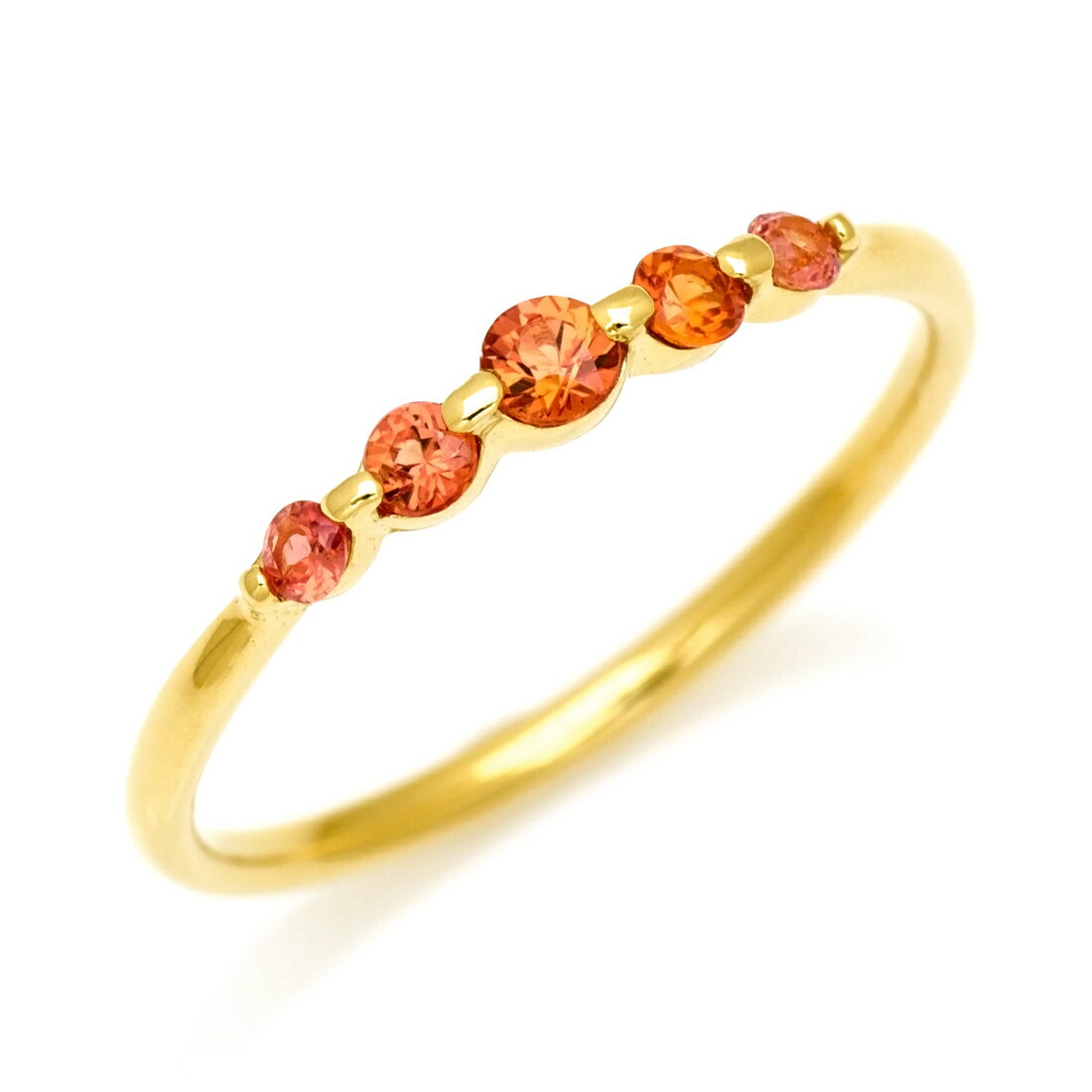 リング オレンジサファイア ゴールド K18 プラチナ900・K10選択可 クリスマス Xmas